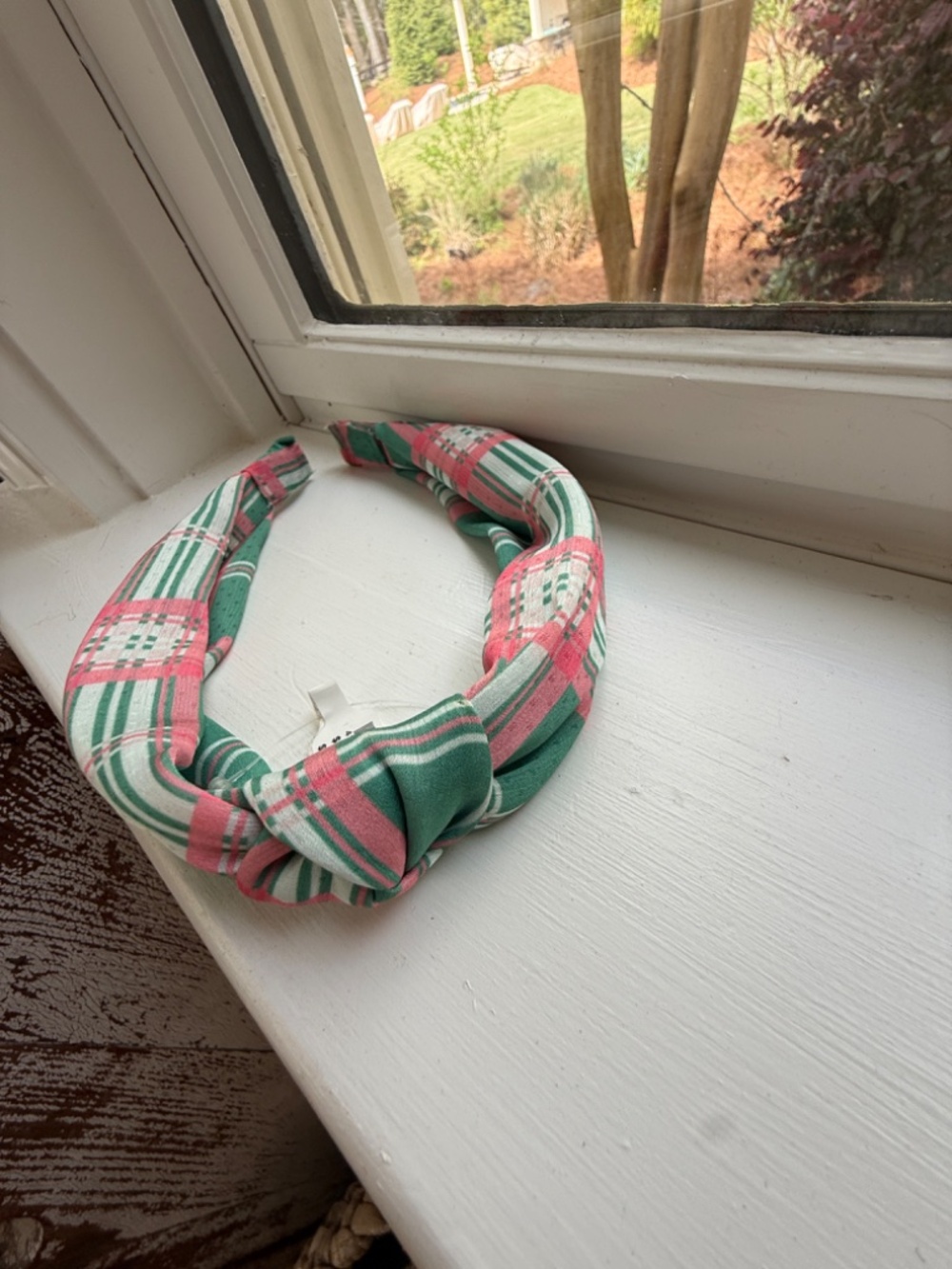 NWT Anthropologie Green Preppy Checkered Knotted Headband - Picture 7 of 7